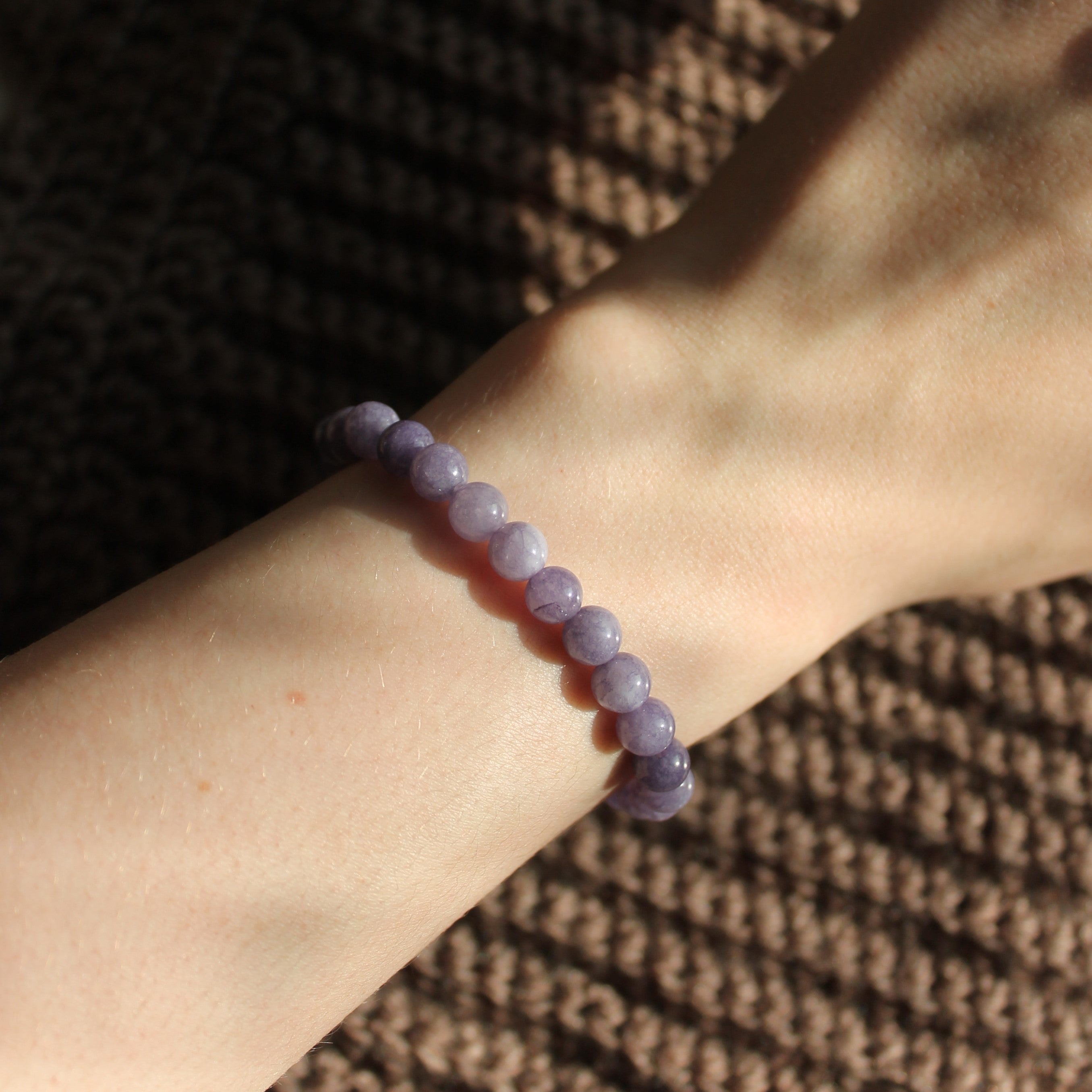 Amethyst Edelsteinarmband gold- oder silberfarben Einheitsgröße 6mm