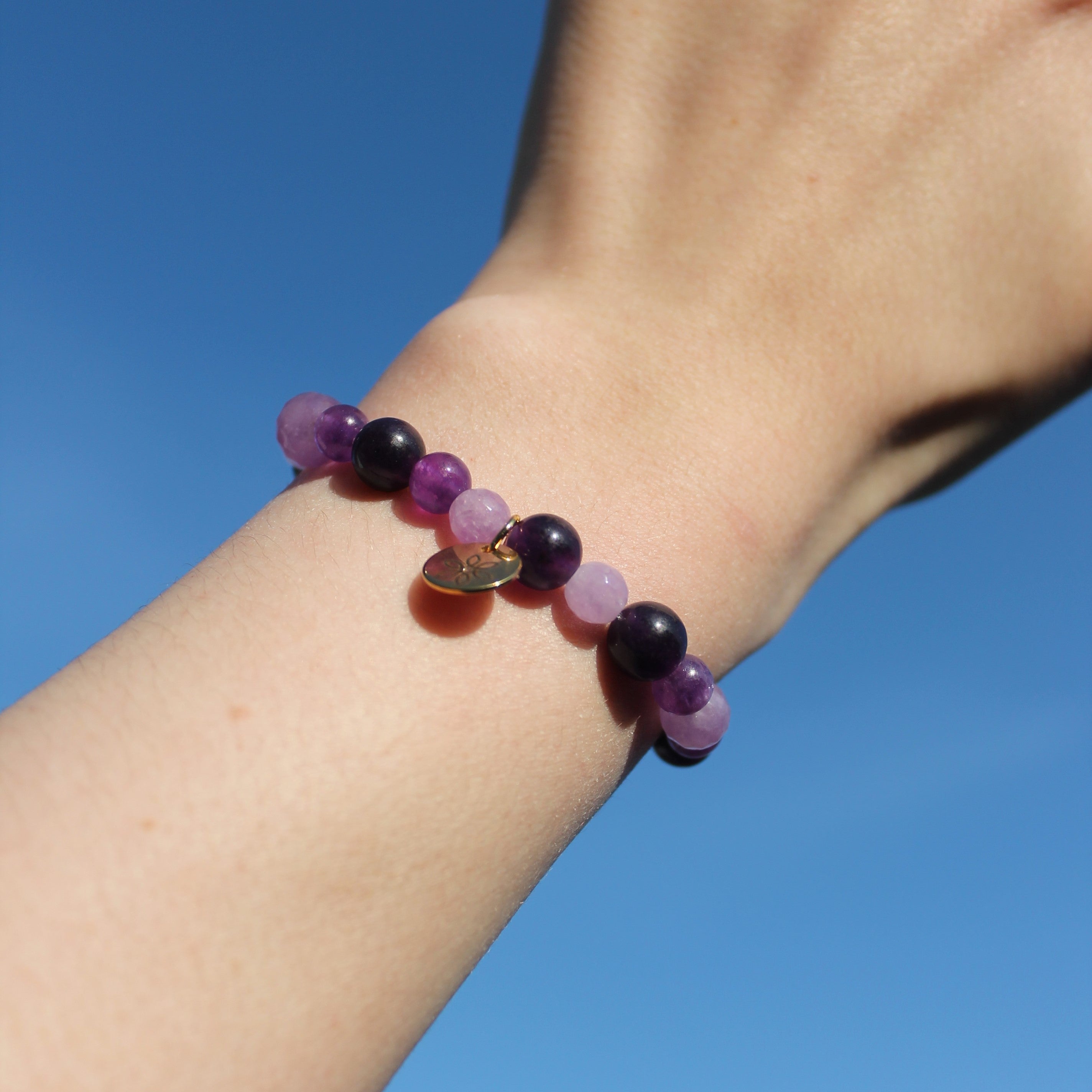 Amethyst Edelsteinarmband goldfarben