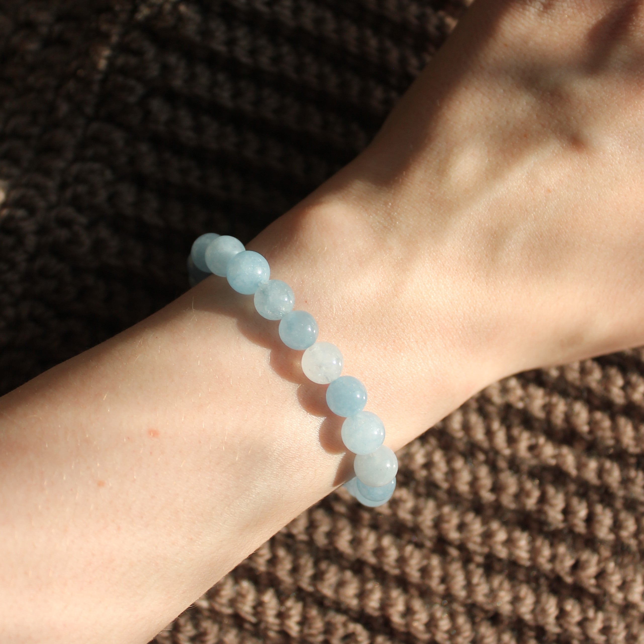 Aquamarin Edelsteinarmband gold- oder silberfarben Einheitsgröße