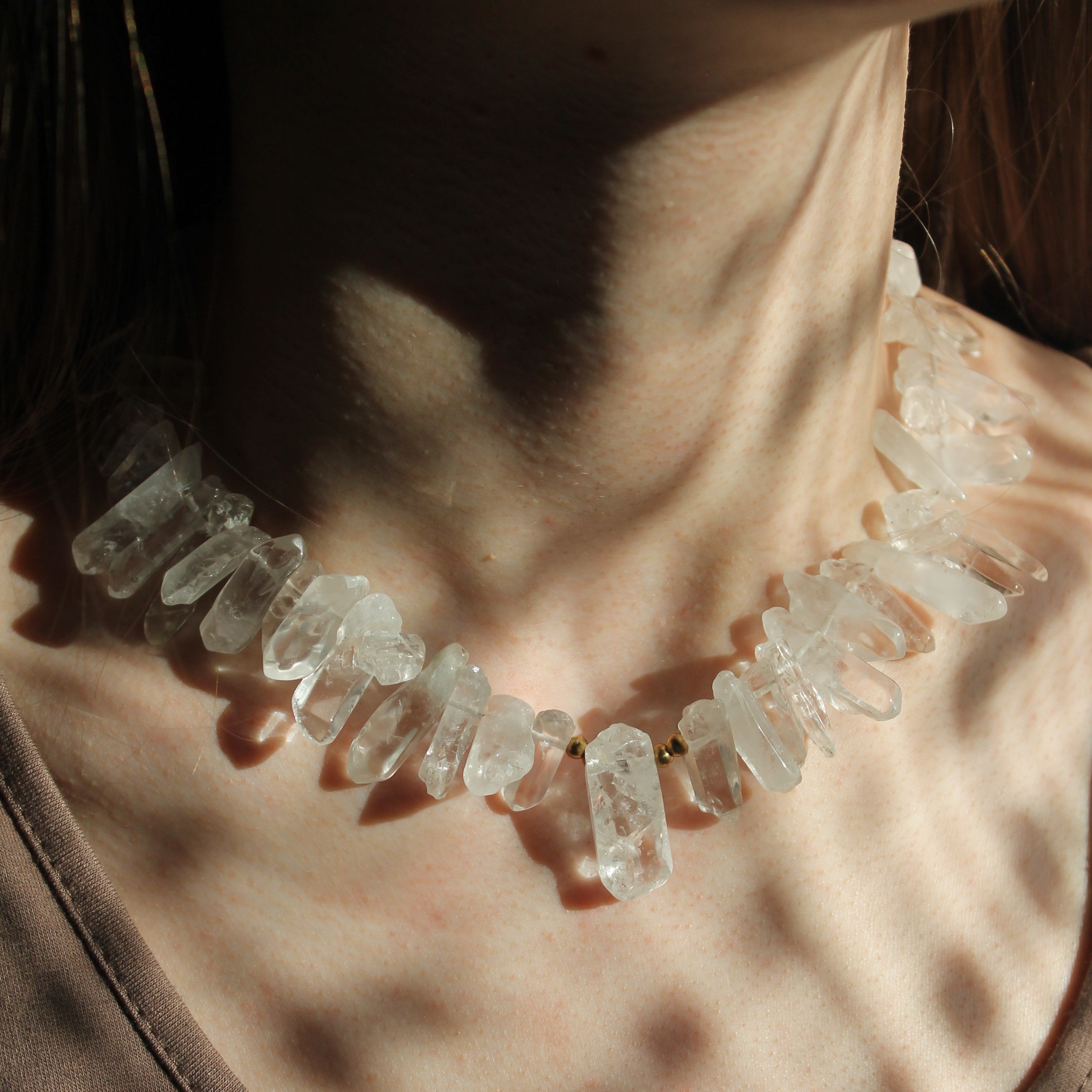 Bergkristall Spitzen Edelstein Choker Kette