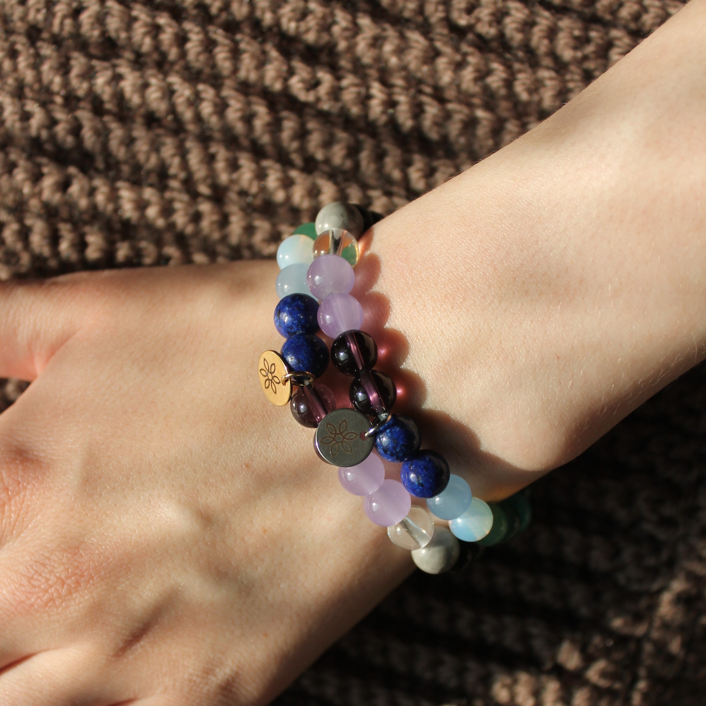 Chakra Edelsteinarmband gold- oder silberfarben Einheitsgröße