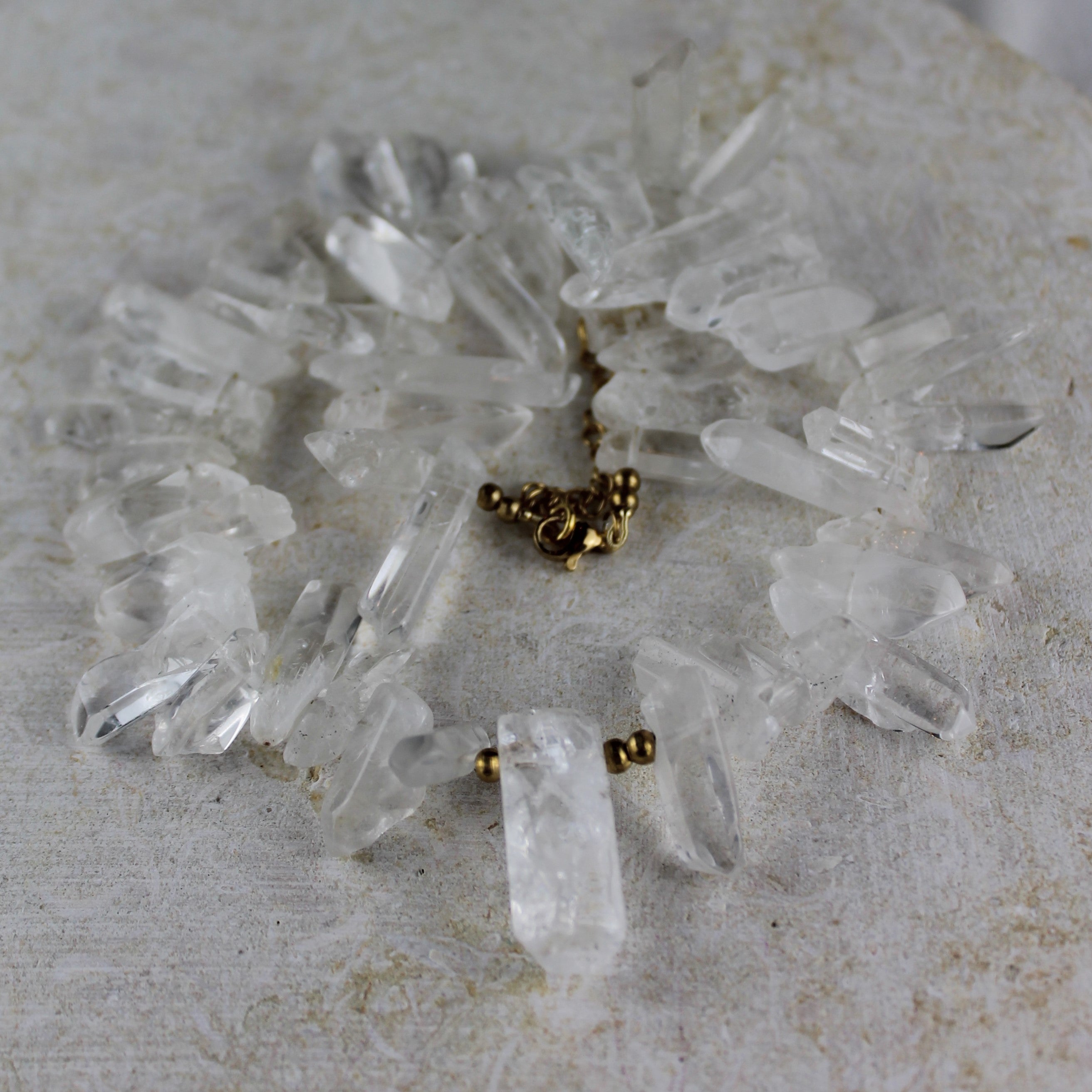 Bergkristall Spitzen Edelstein Choker Kette
