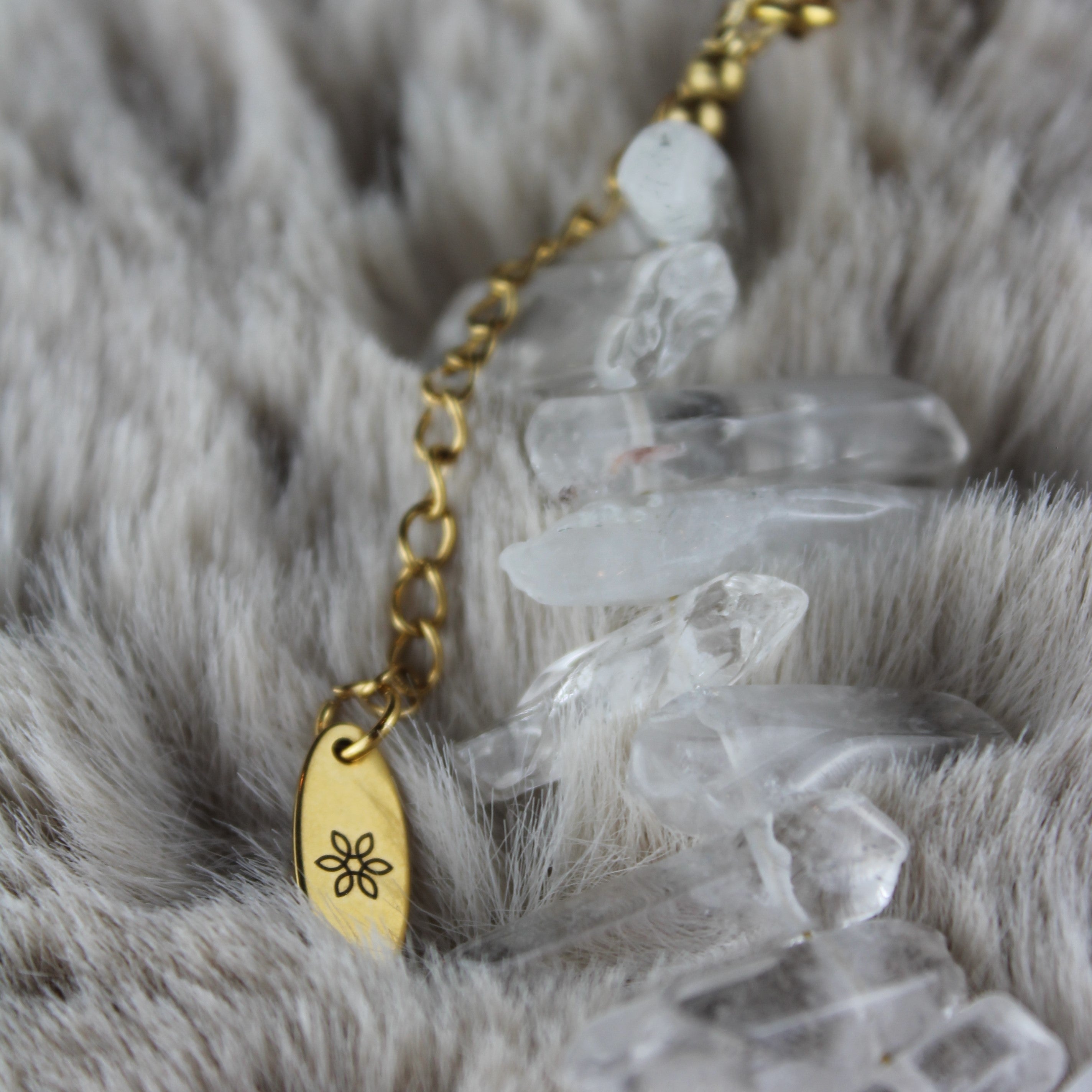 Bergkristall Spitzen Edelstein Choker Kette