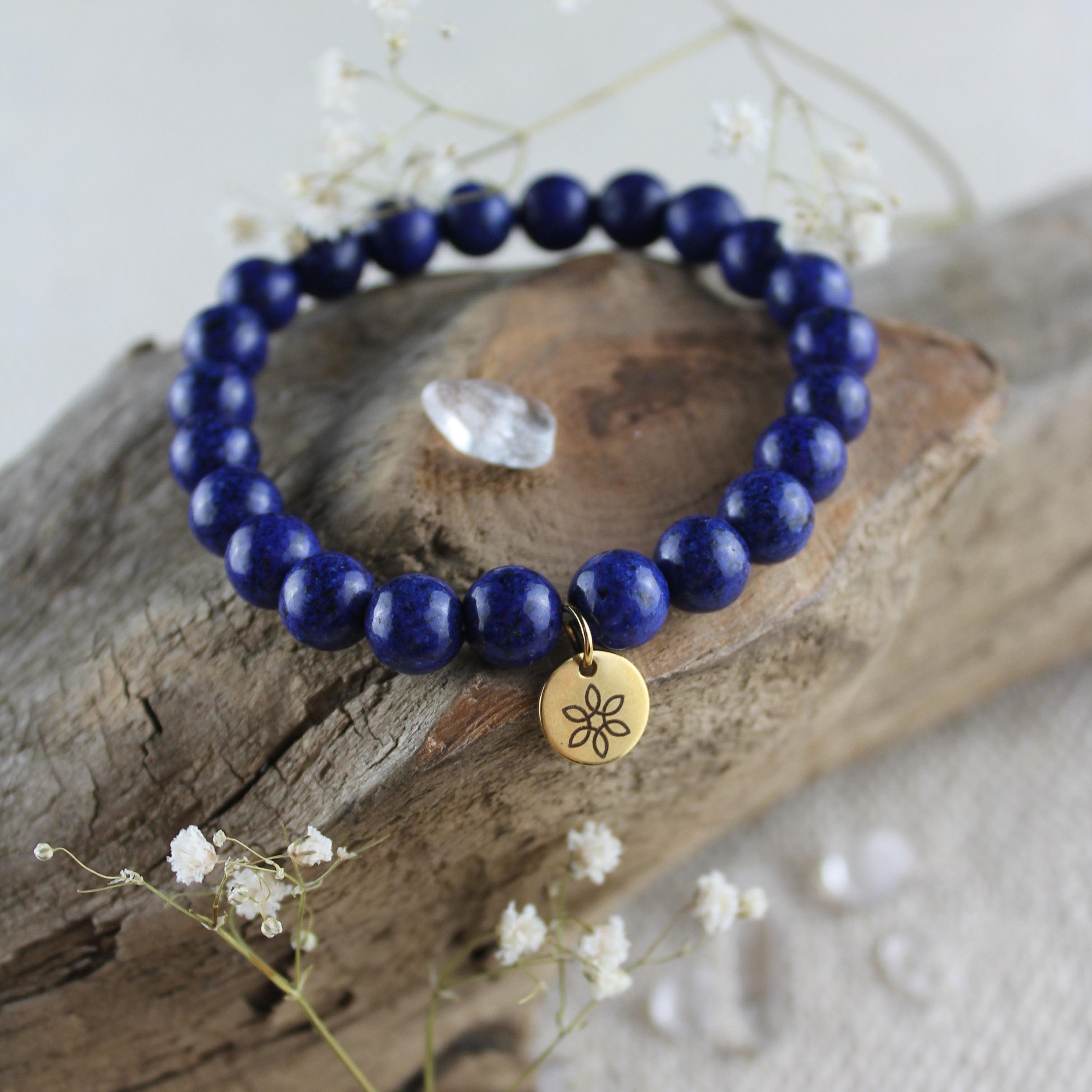 Lapislazuli Edelsteinarmband gold- oder silberfarben Einheitsgröße