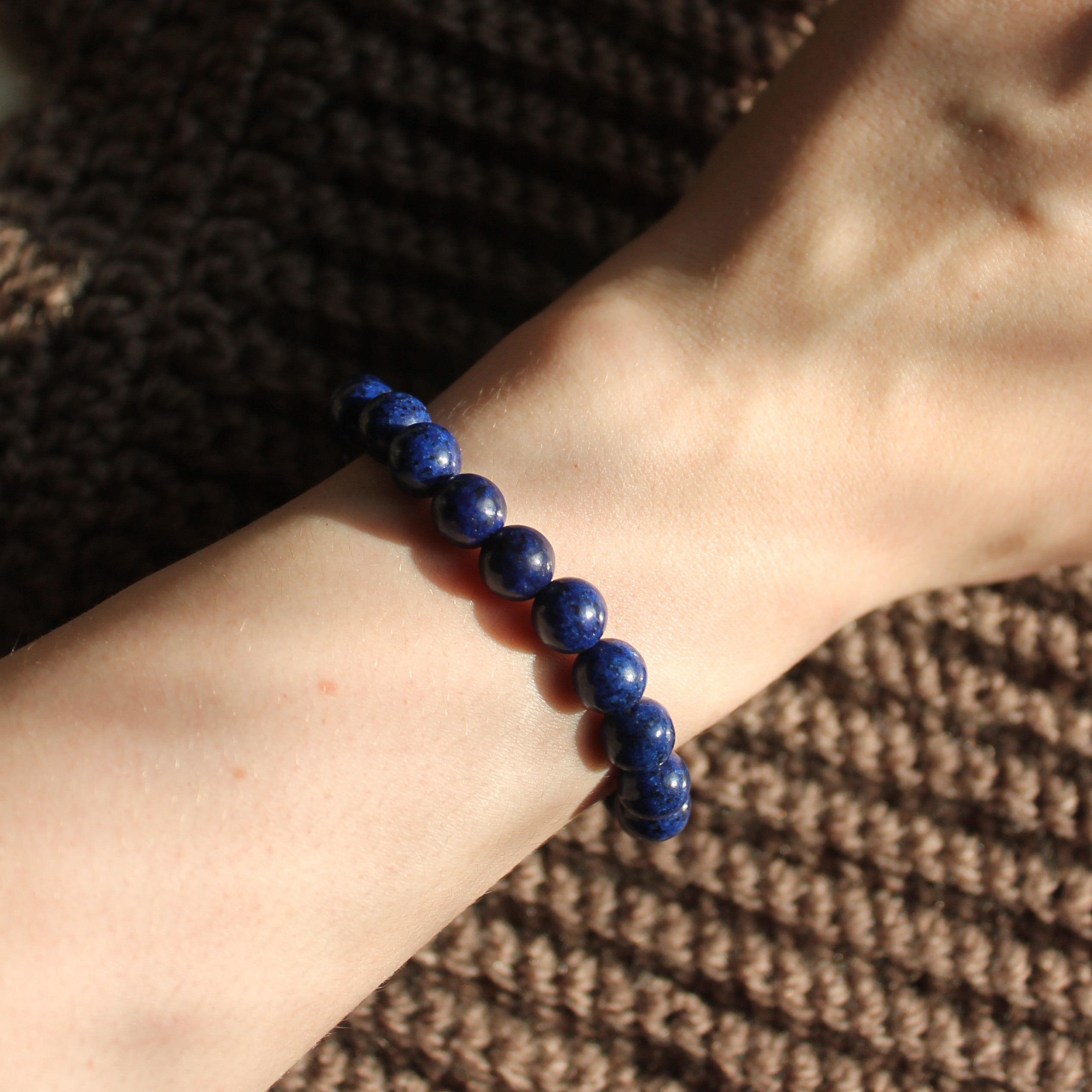 Lapislazuli Edelsteinarmband gold- oder silberfarben Einheitsgröße