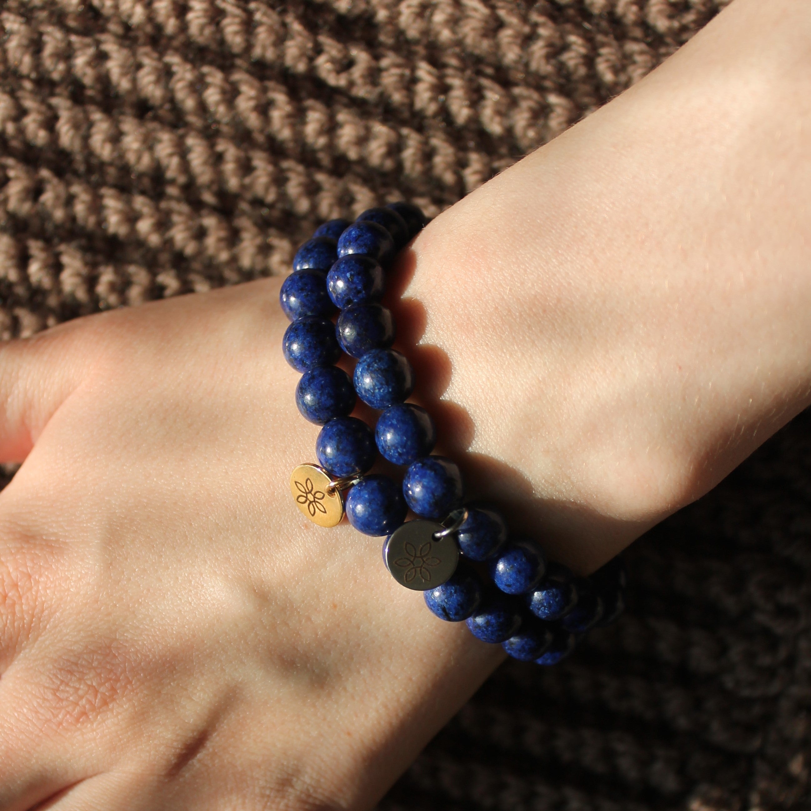 Lapislazuli Edelsteinarmband gold- oder silberfarben Einheitsgröße