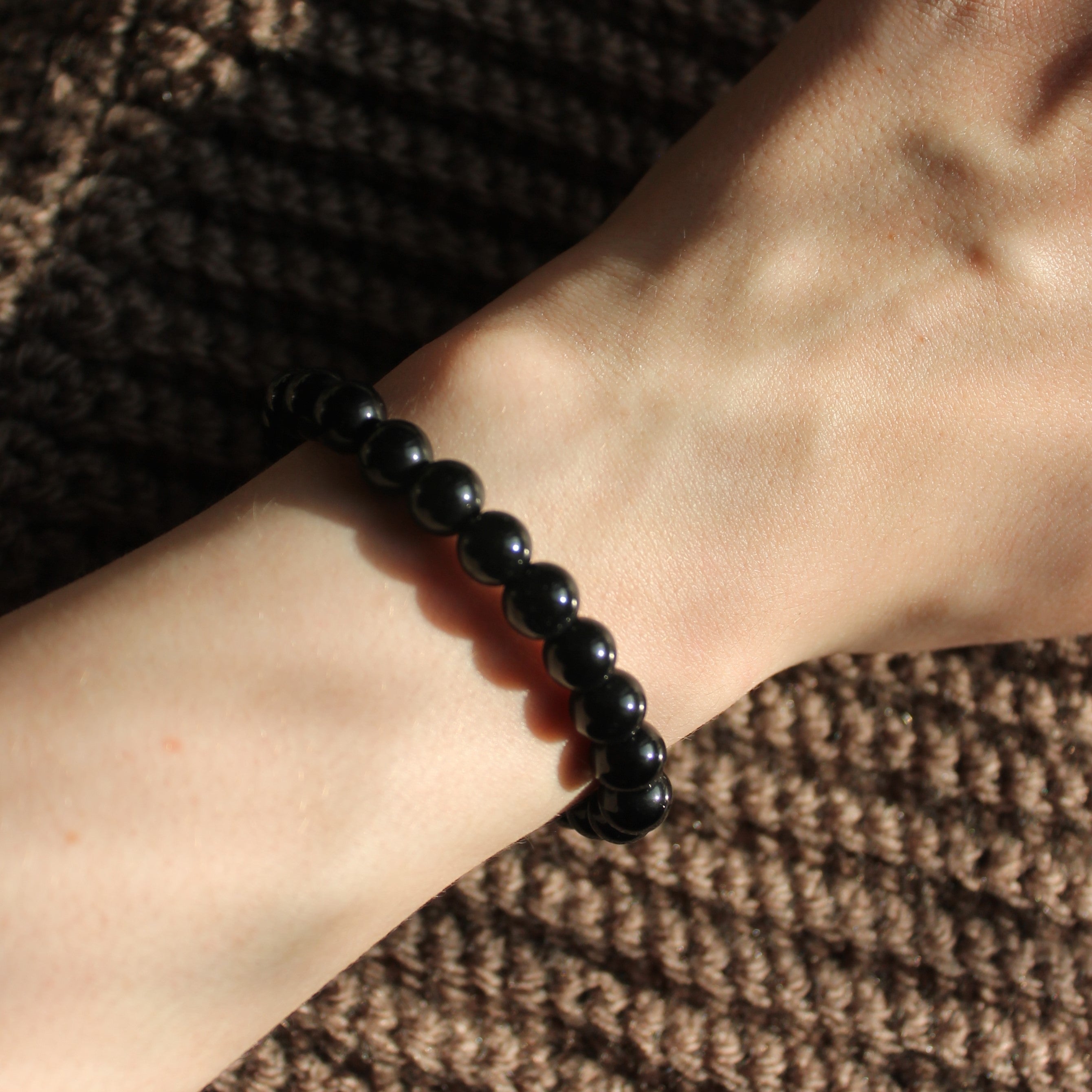 Onyx Edelsteinarmband gold- oder silberfarben Einheitsgröße