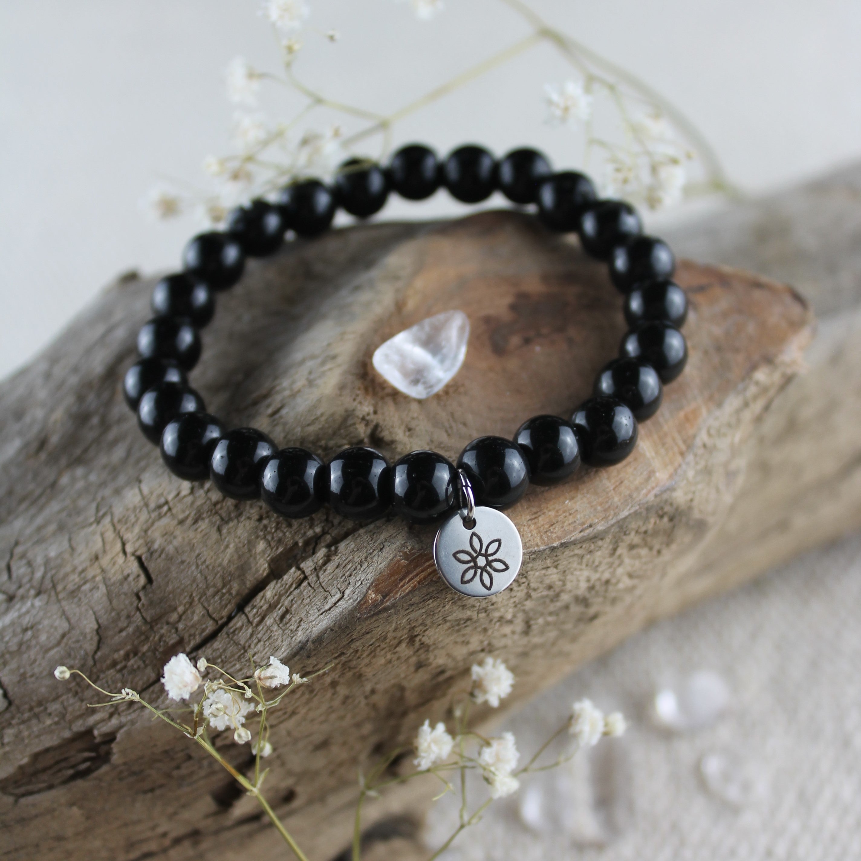 Onyx Edelsteinarmband gold- oder silberfarben Einheitsgröße