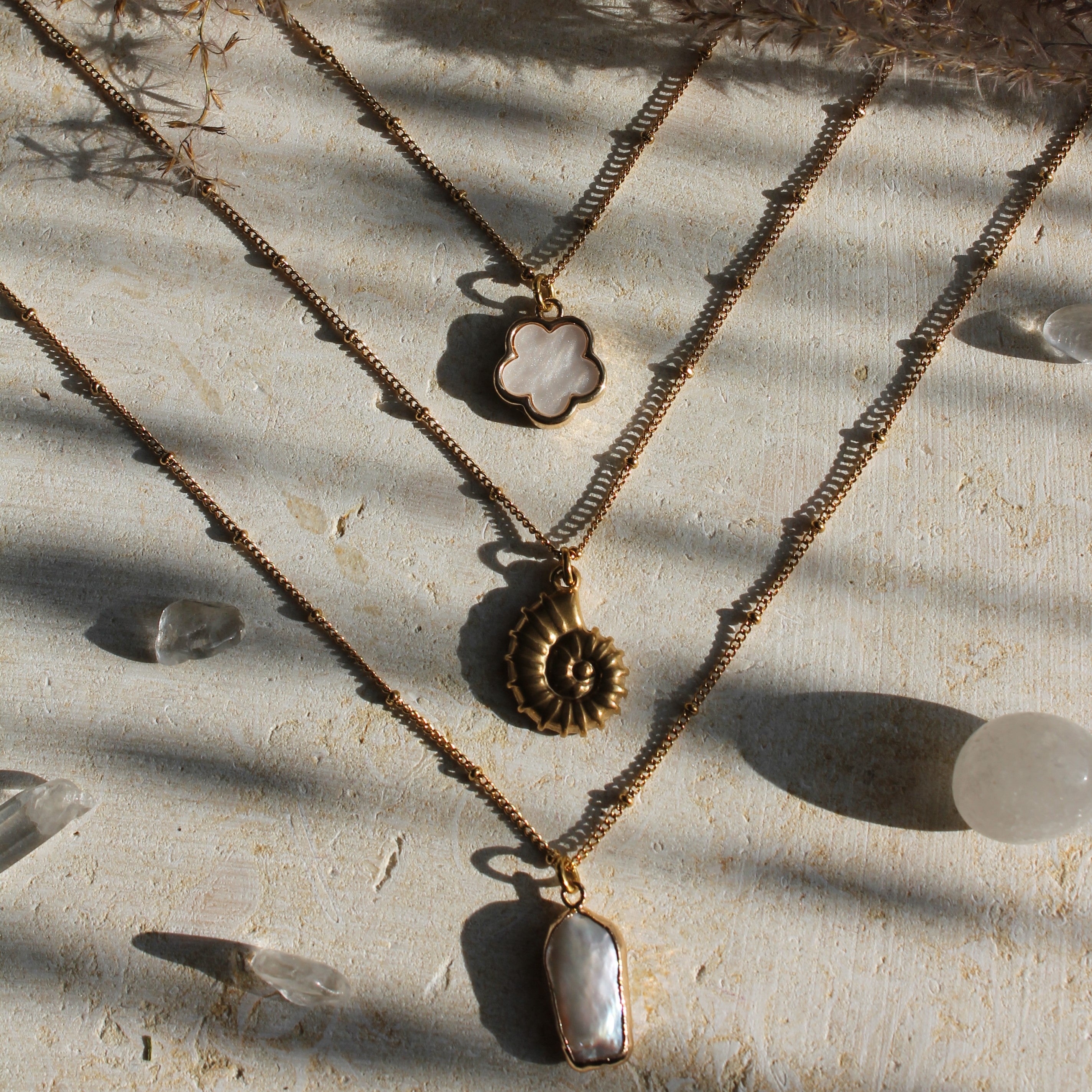 Schnecken Anhänger Kette gold- oder silberfarben