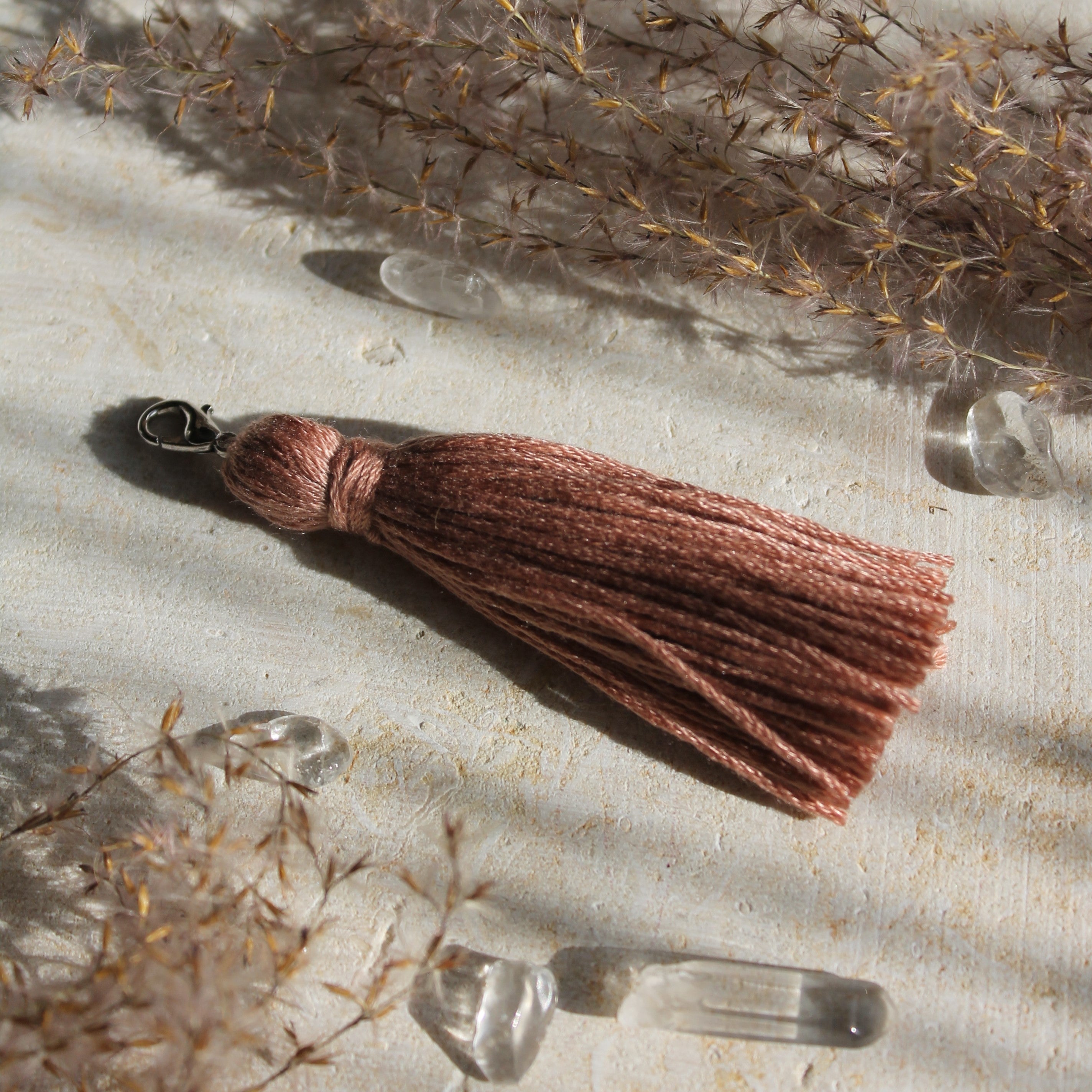 Auswechselbare Quasten beige-rosa