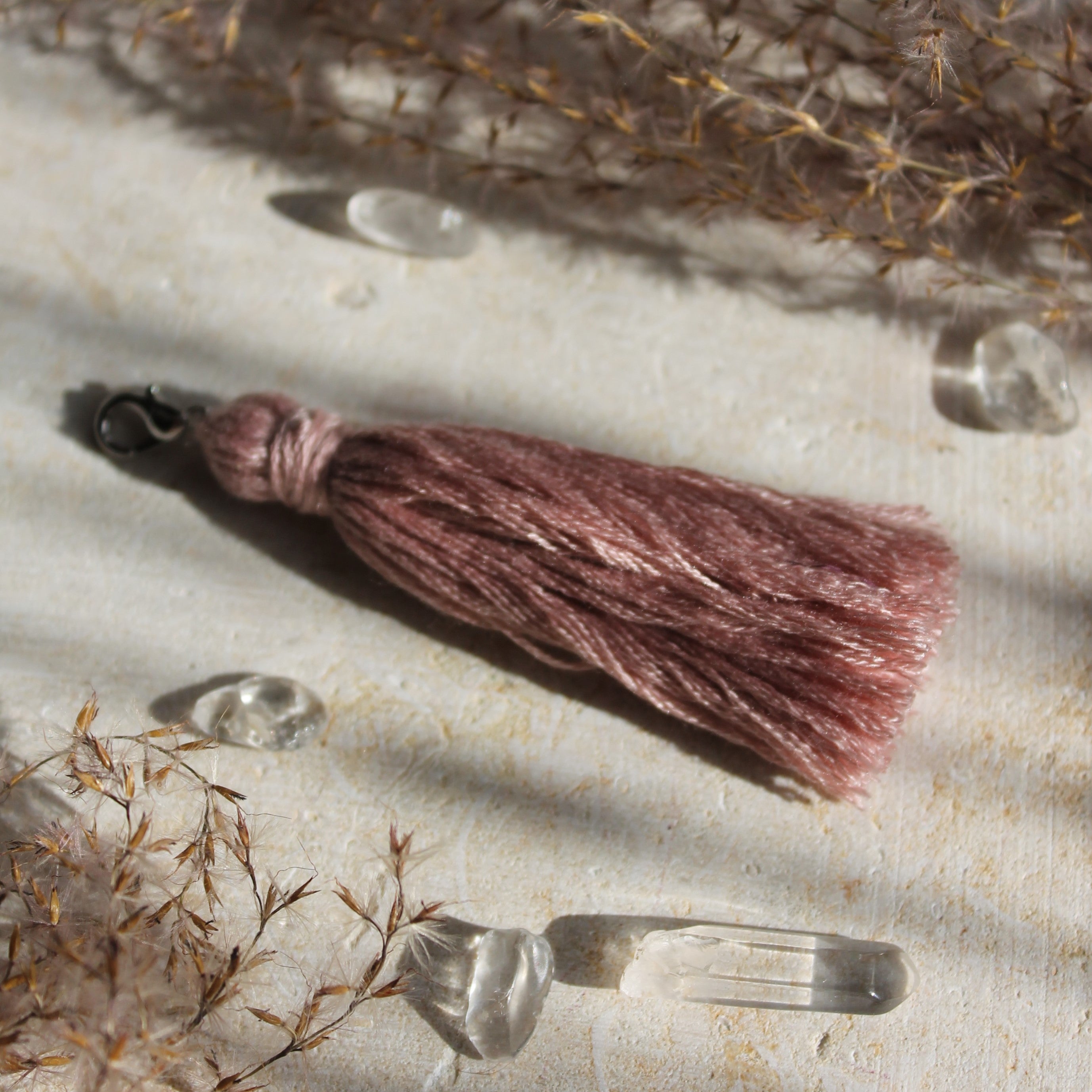 Auswechselbare Quasten beige-rosa