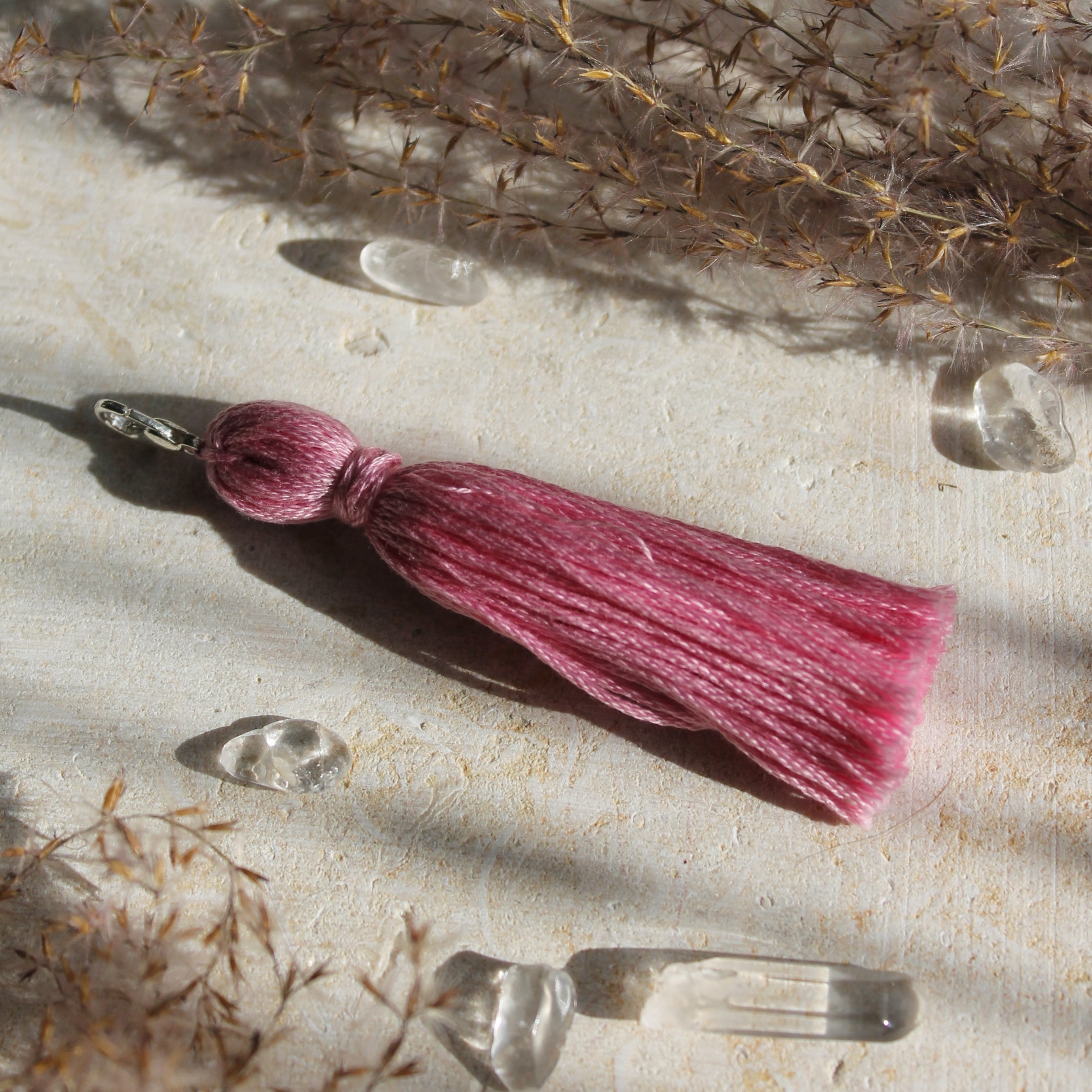 Auswechselbare Quasten beige-rosa