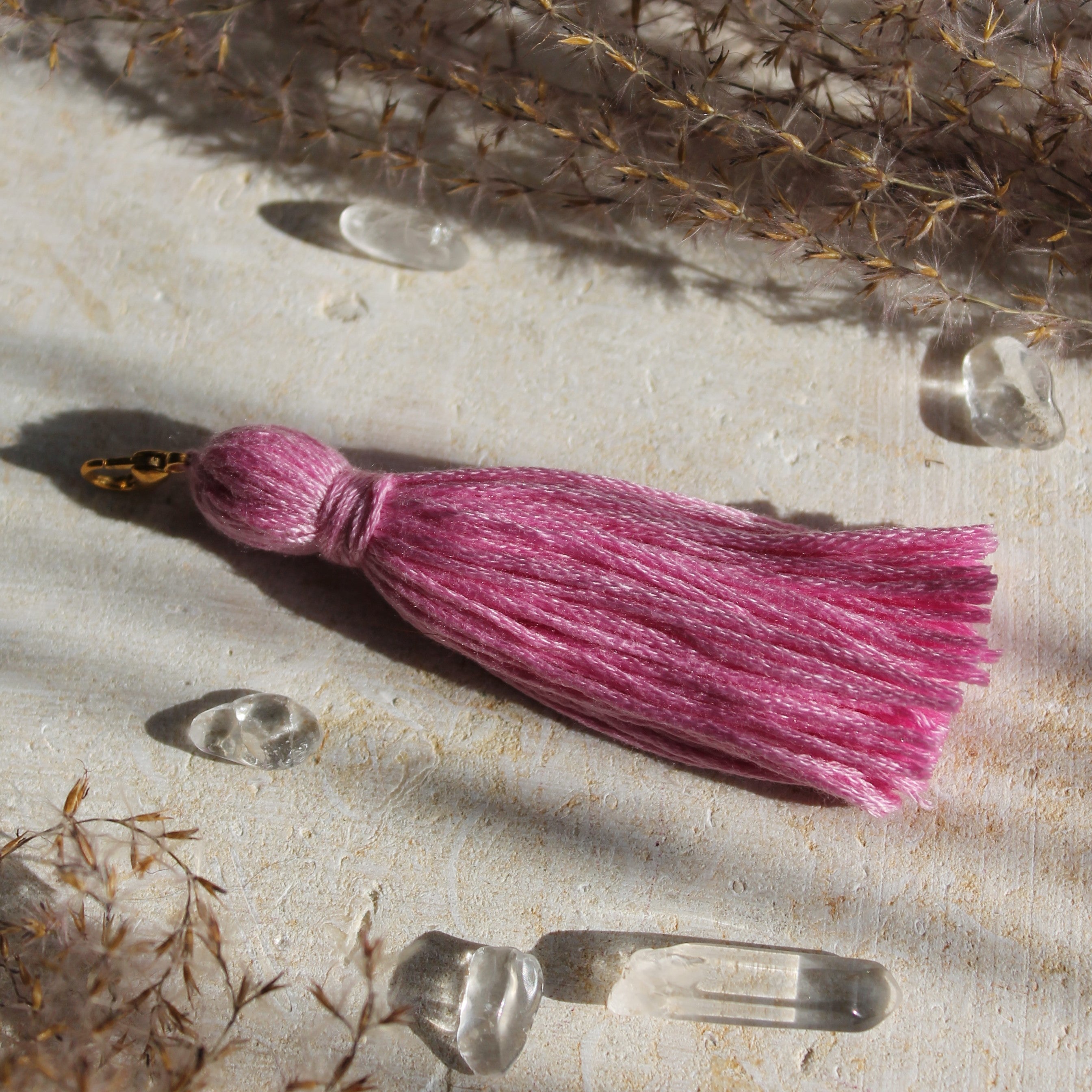Auswechselbare Quasten beige-rosa