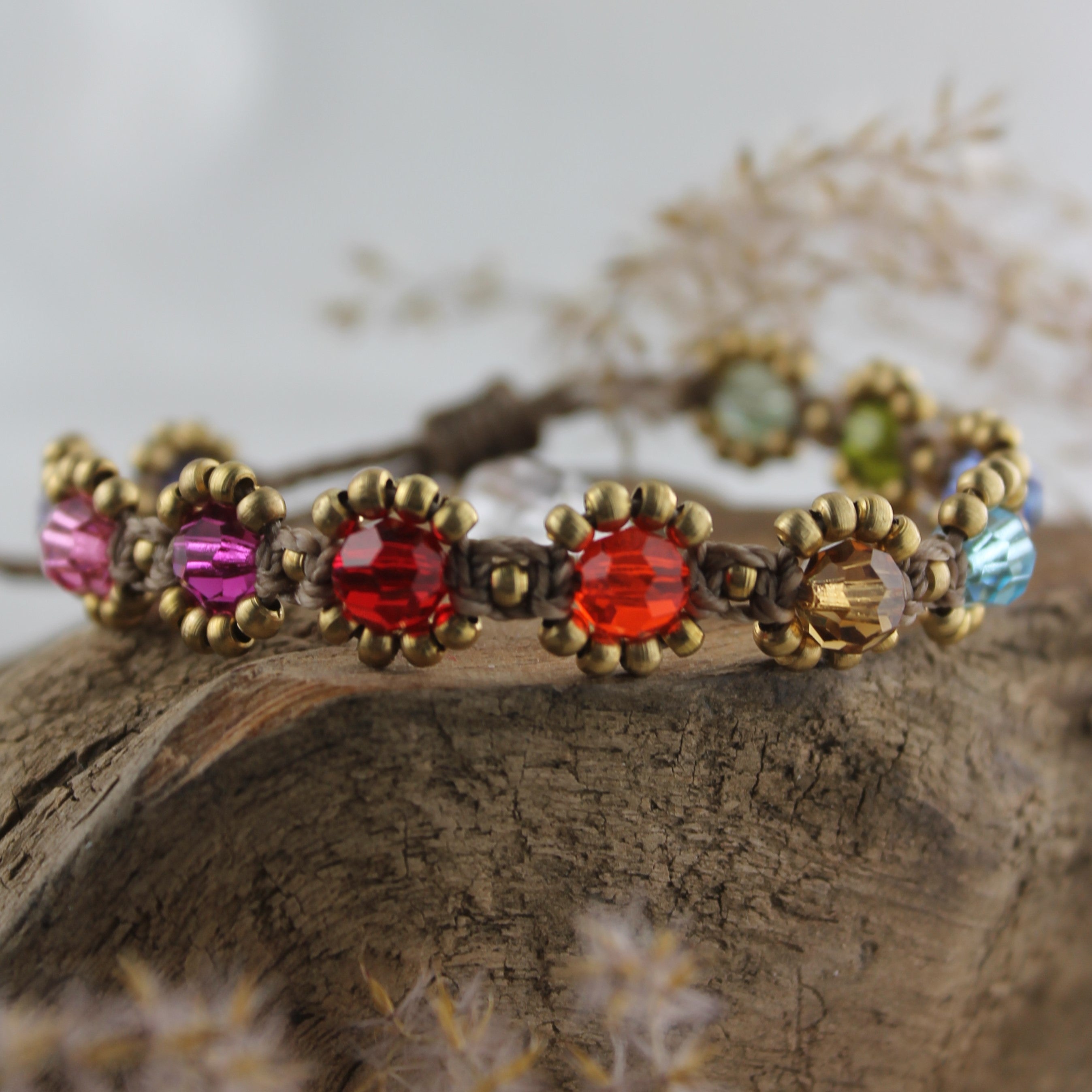 SONA IRIDA Armband Makramee goldfarben