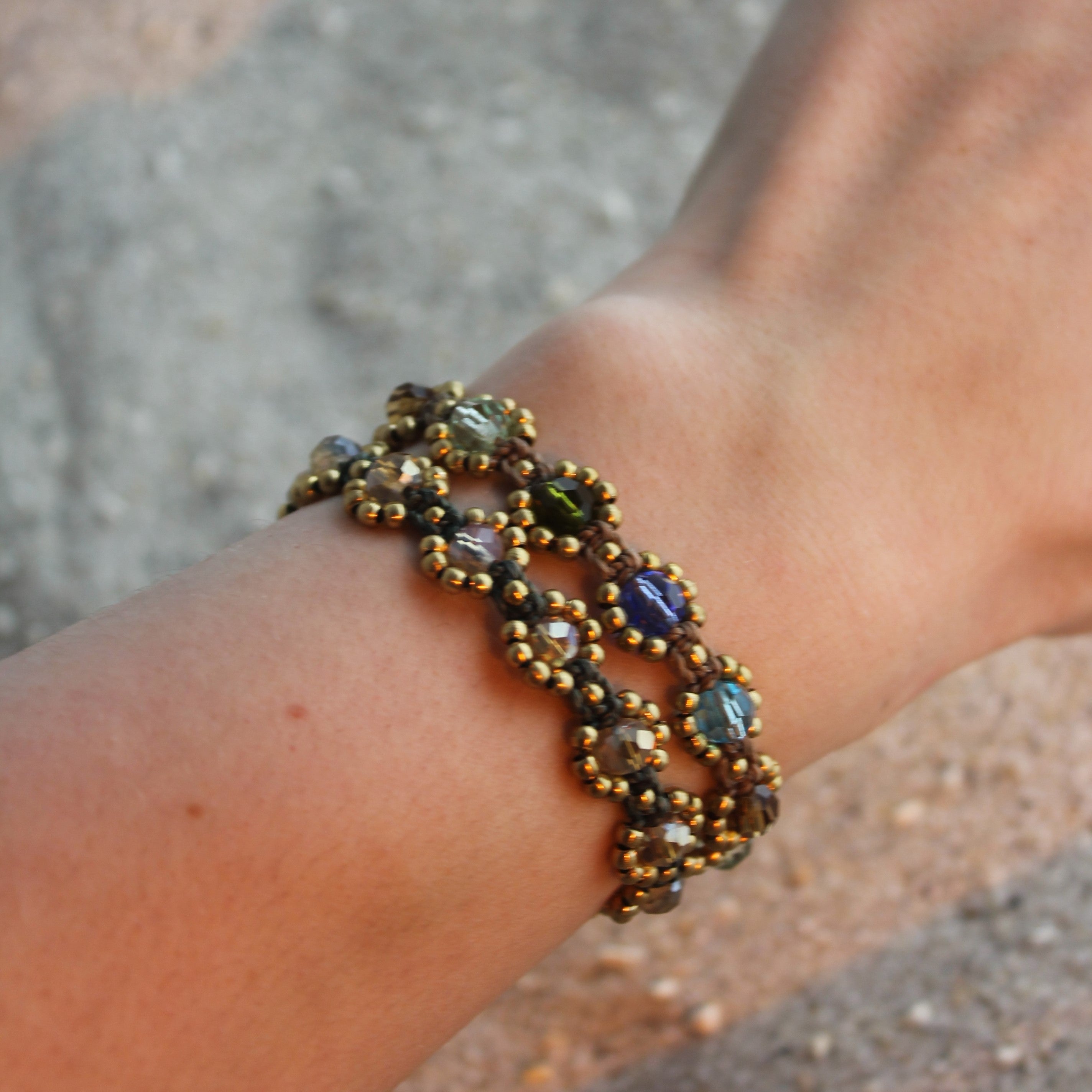 SONA OLIV Armband Makramee goldfarben