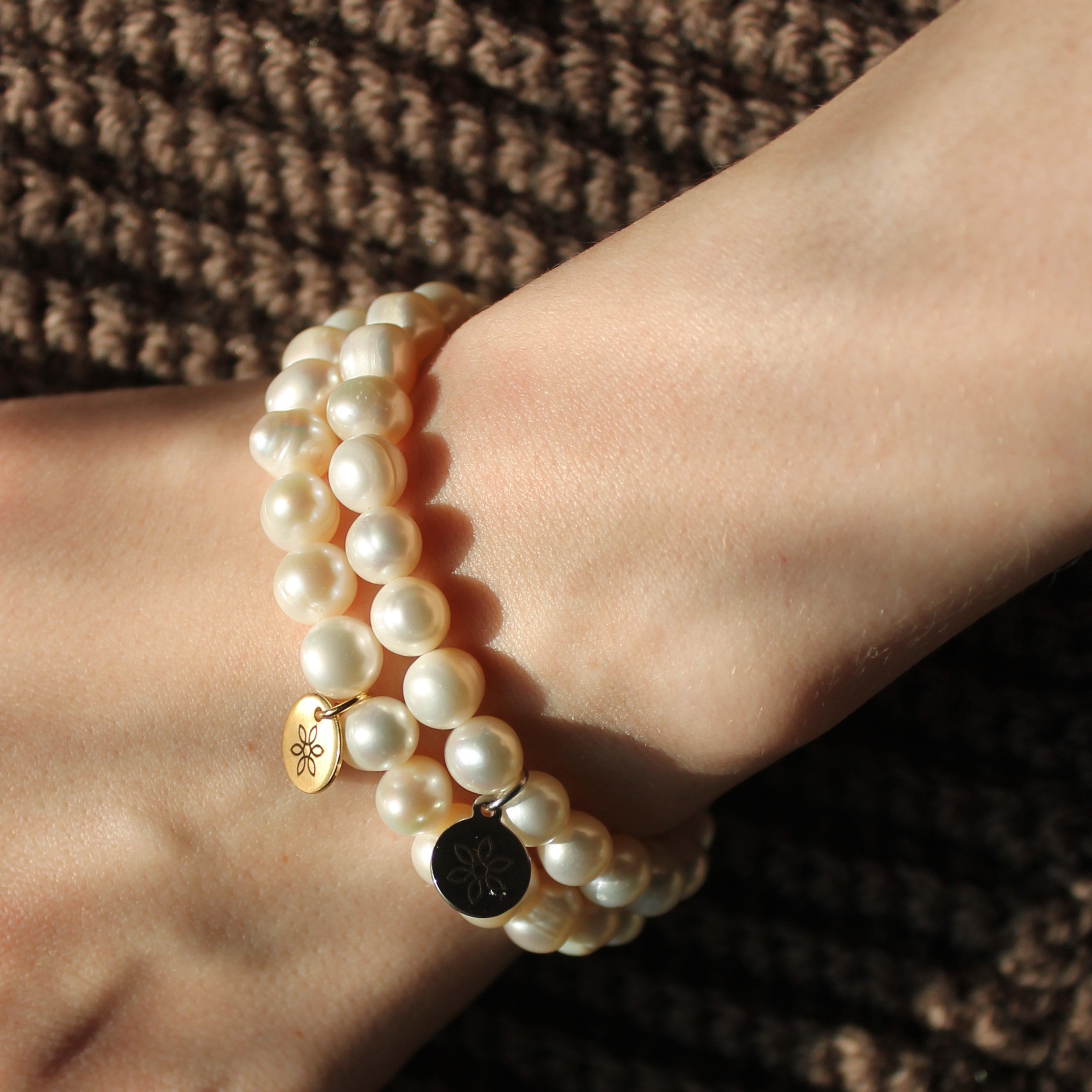 Süßwasserperlen Armband gold- oder silberfarben Einheitsgröße