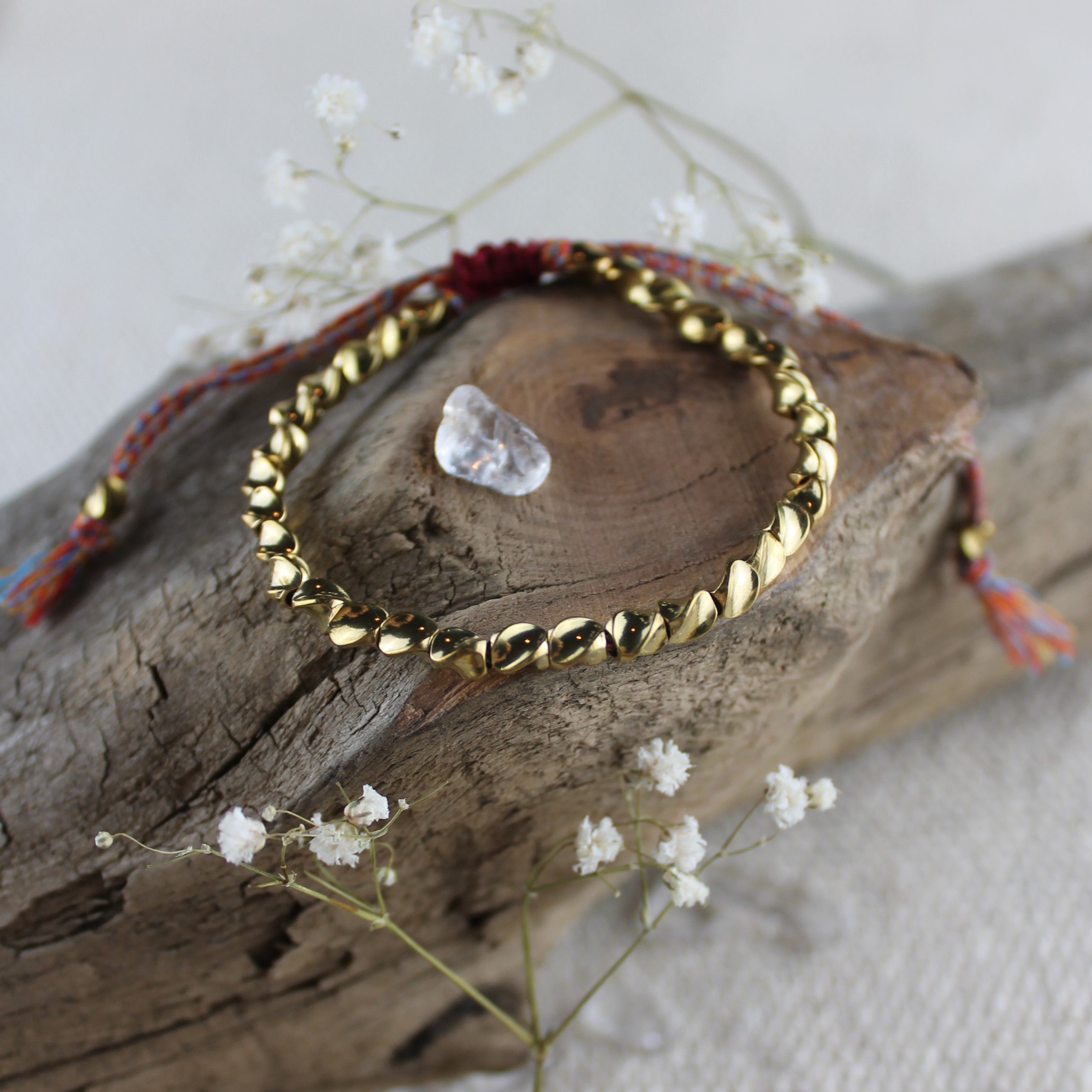 Spirituelles Glücks Armband tibetisch goldfarben