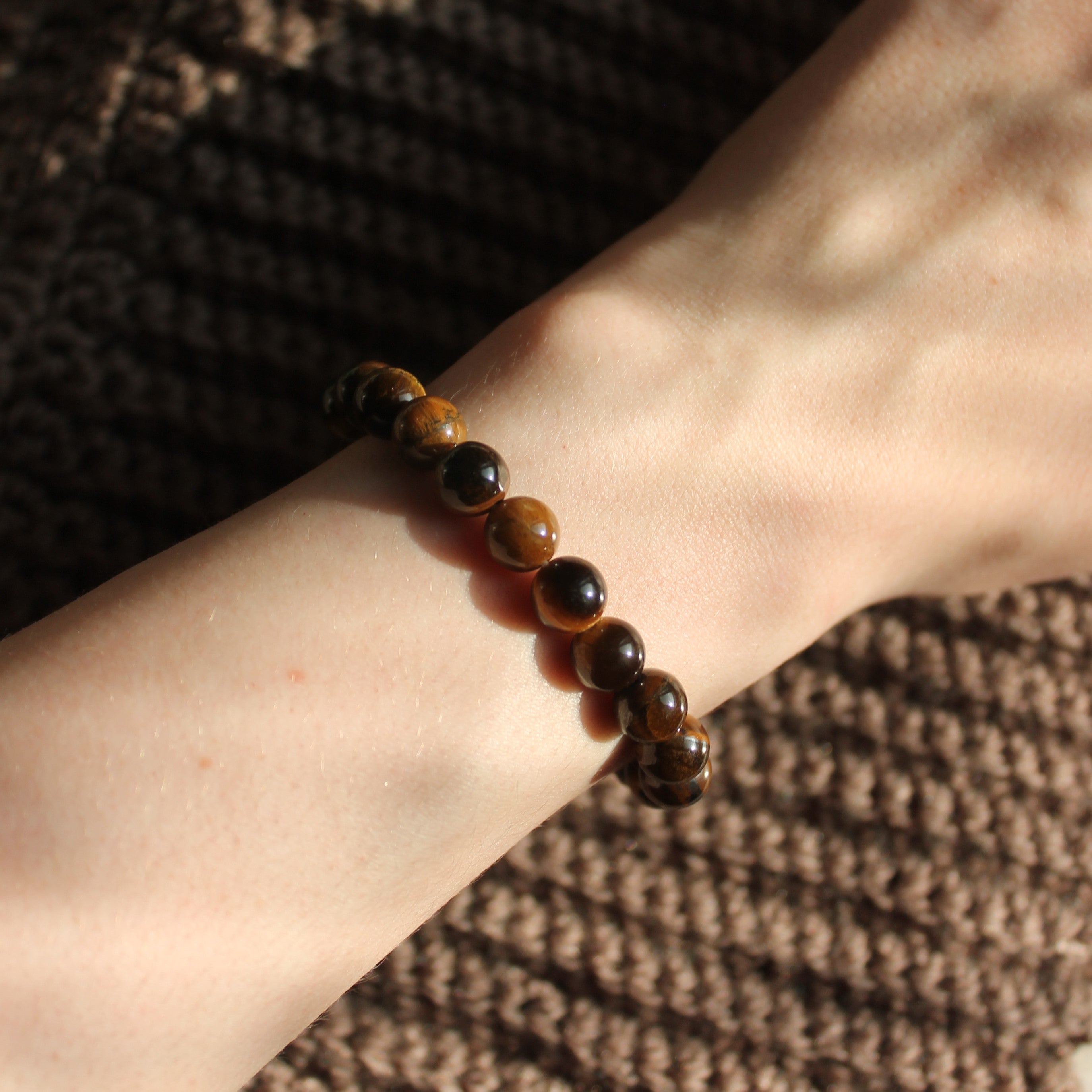Tigerauge Edelsteinarmband gold- oder silberfarben Einheitsgröße