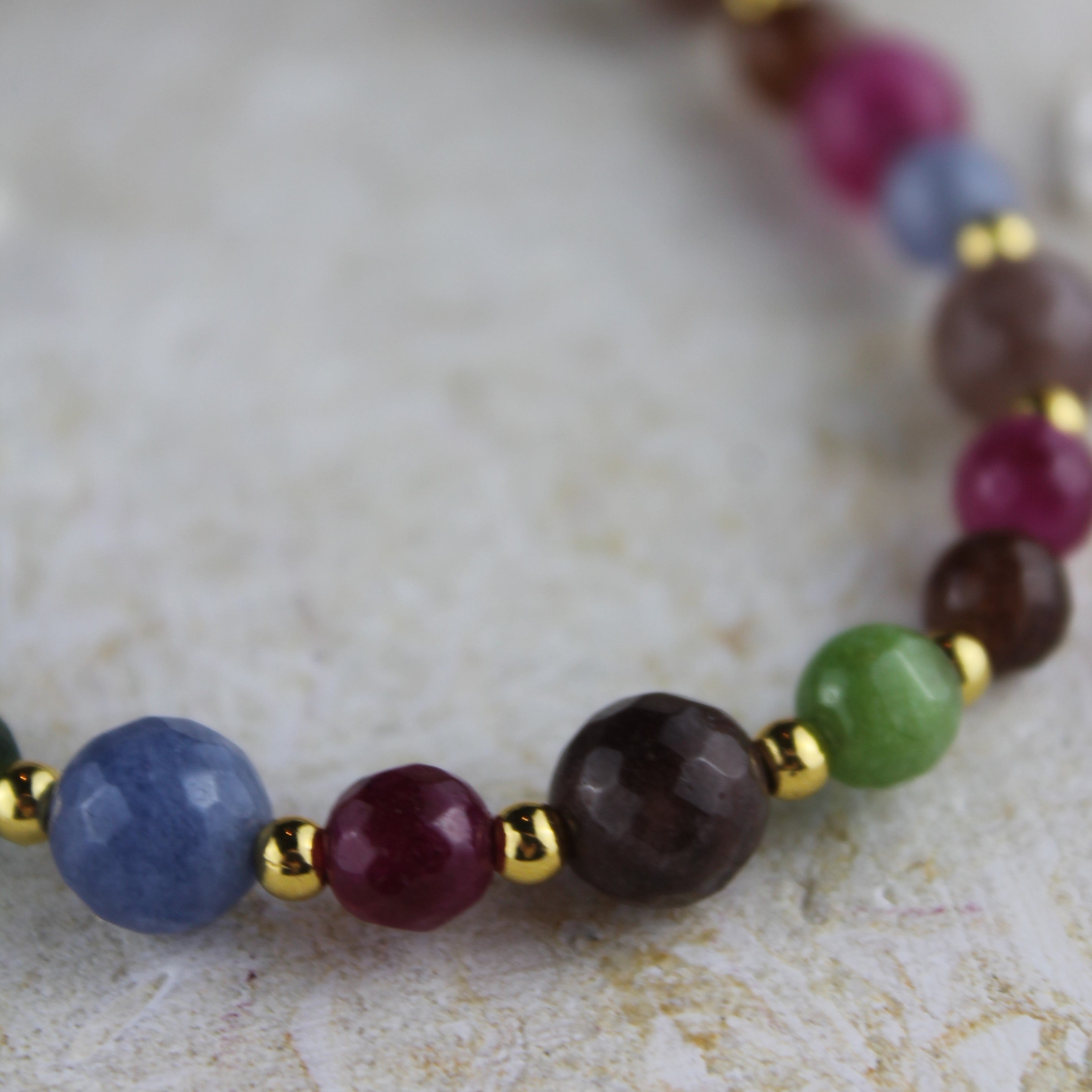 Turmalin facettiert Choker Kette Hämatit goldfarben